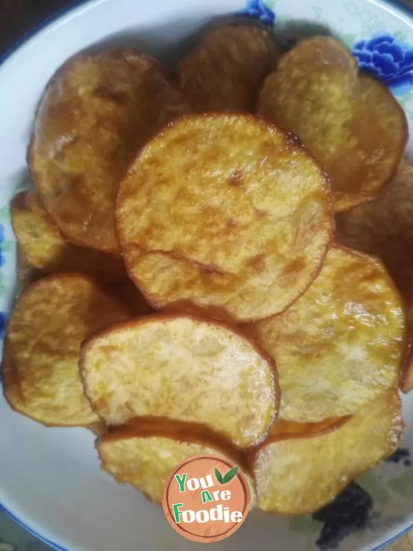 Fried sweet potato slices