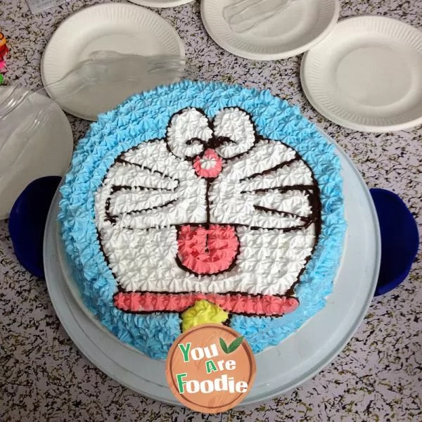 Doraemon cartoon cream cake