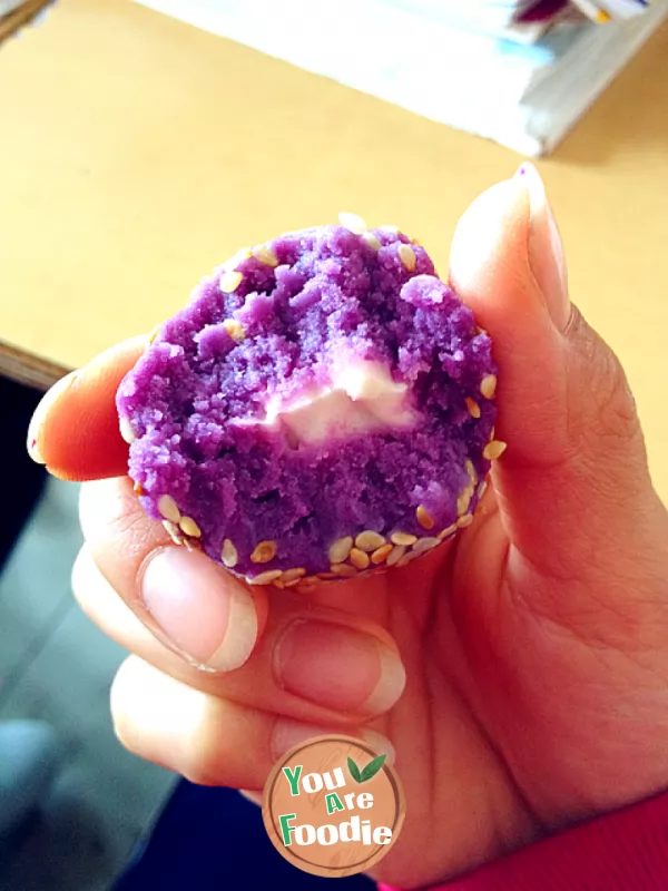 Heart-for-health----zero-cooking-skill-purple-potato-cheese-ball