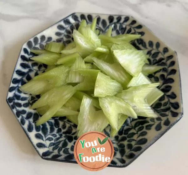 Fried celery with vegetables