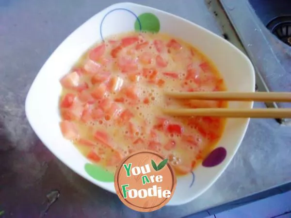 Steamed egg with tomato