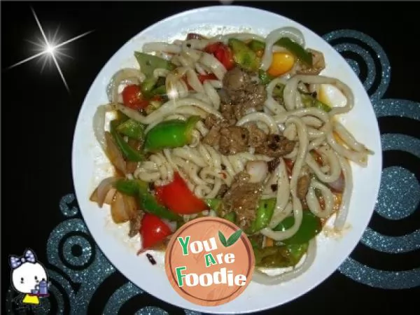 Xinjiang fried meat noodles