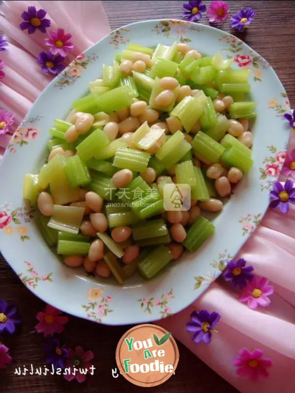 Celery with peanuts