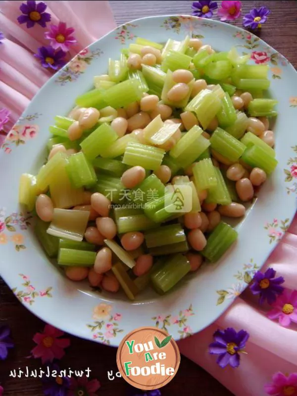 Celery with peanuts