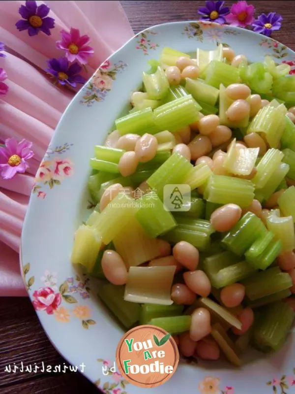 Celery with peanuts