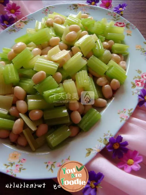 Celery with peanuts