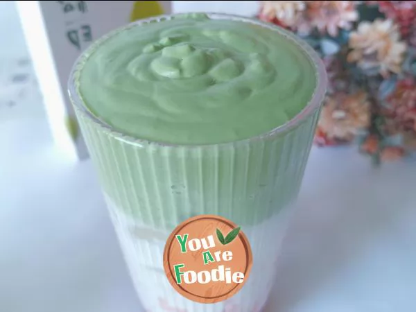 Matcha milk cover strawberry milk