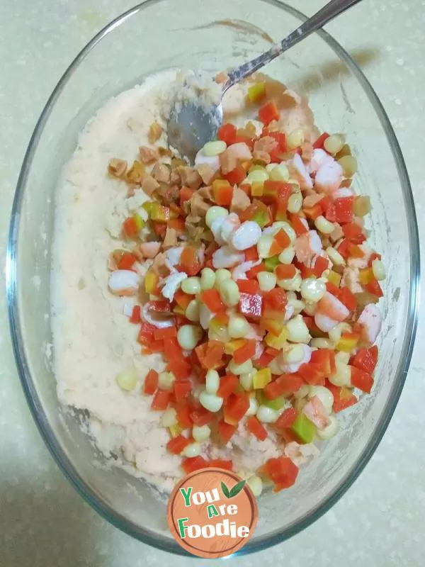 Colorful mashed potato