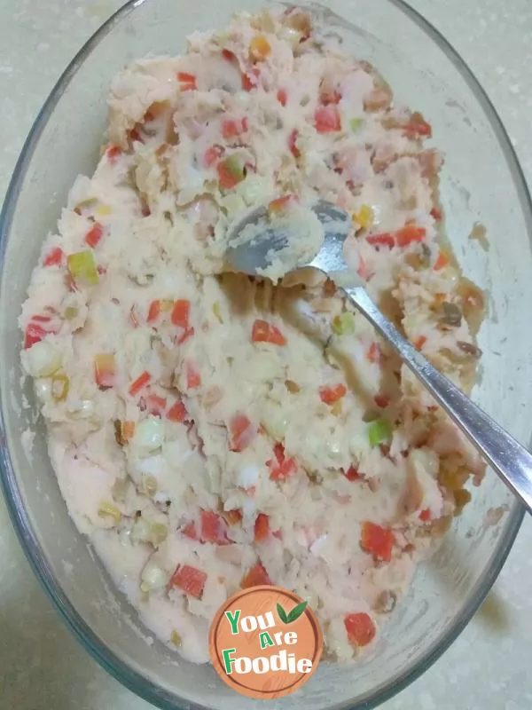 Colorful mashed potato