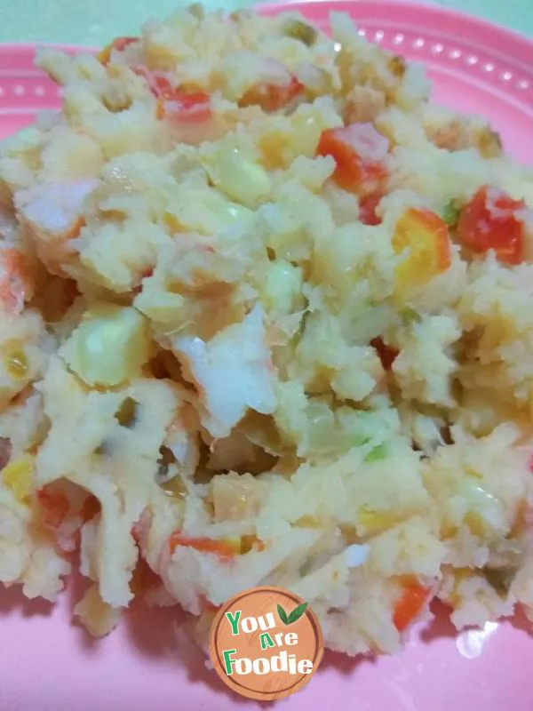 Colorful mashed potato