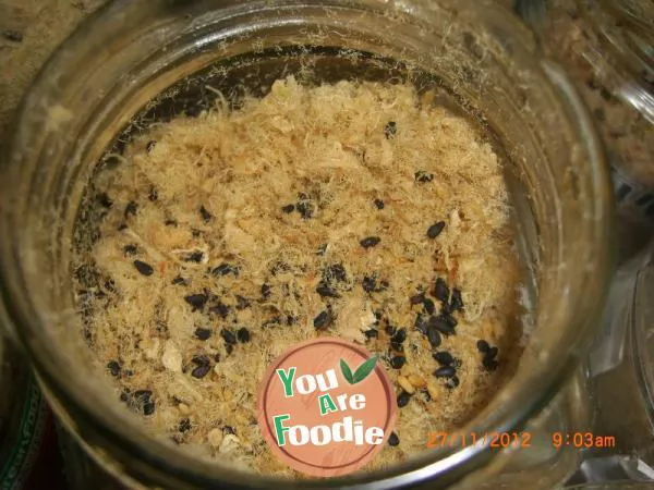 Homemade sesame meat floss