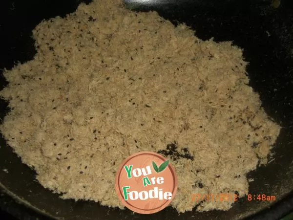 Homemade sesame meat floss