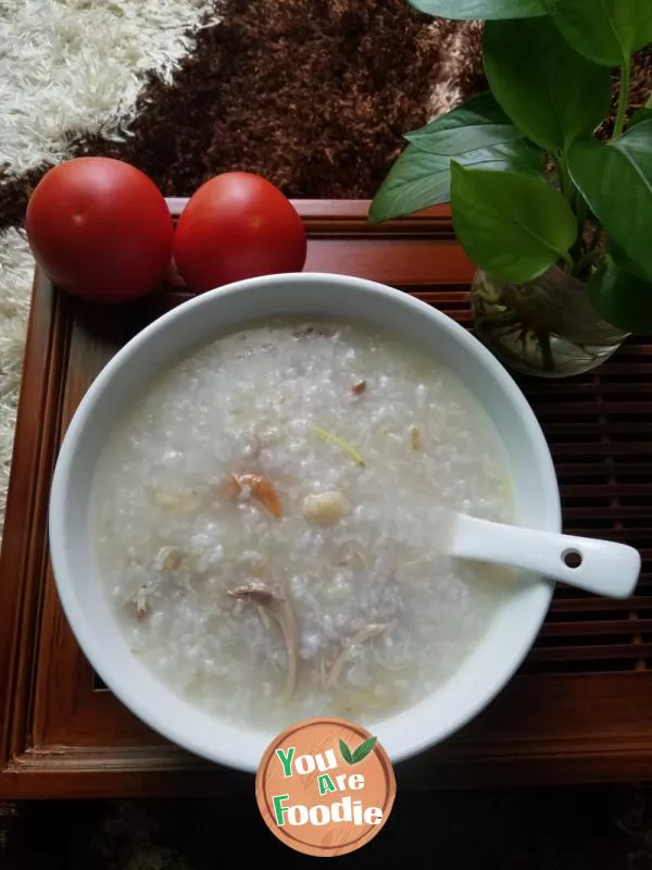 Scallop,-shrimp-and-shredded-pork-porridge