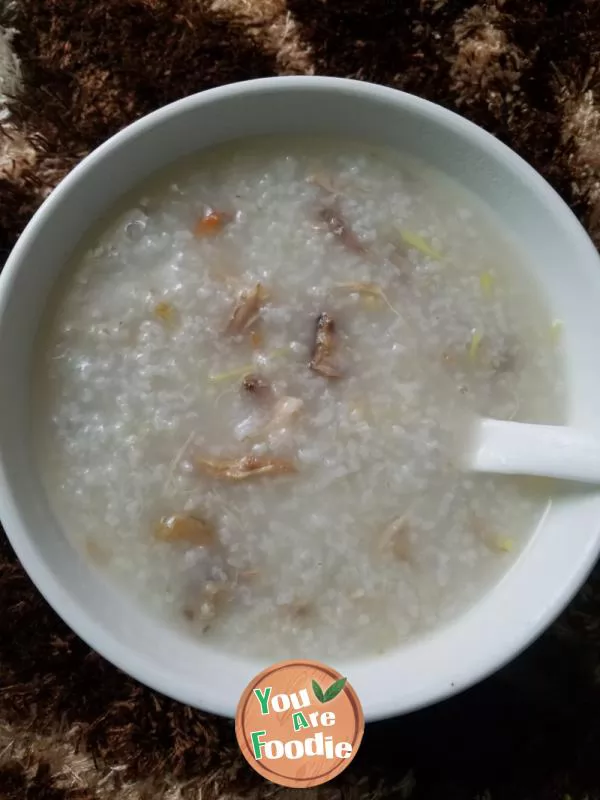 Scallop, shrimp and shredded pork porridge