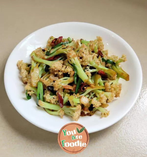 Stir fried Cauliflower with Black Bean Sauce