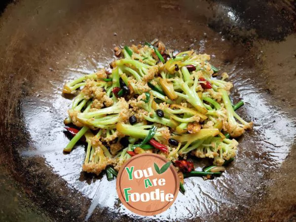 Stir fried Cauliflower with Black Bean Sauce