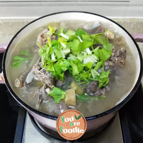 Mutton in clear soup