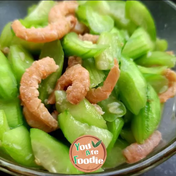 Fried towel gourd with sea rice