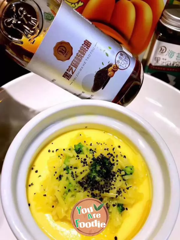 Steamed-egg-with-pumpkin-granules