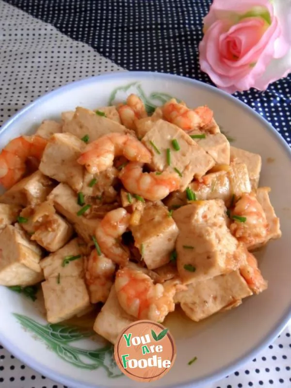 Braised Tofu with shrimp