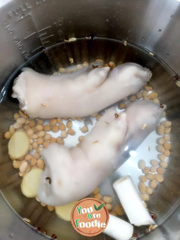 [bean flavored pig feet in casserole]