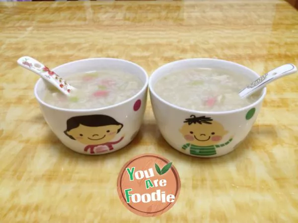 Celery fish ball porridge