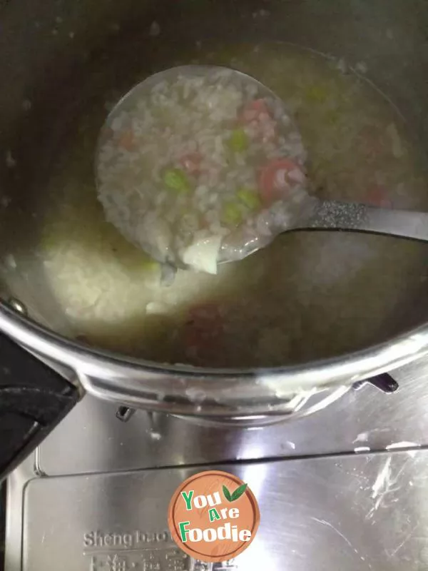 Celery fish ball porridge