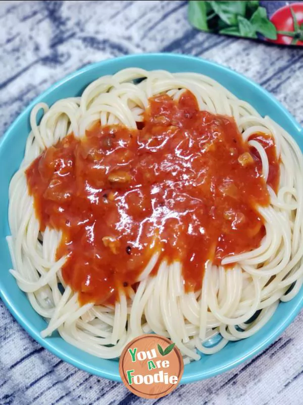 Simple and delicious tomato double meat pasta