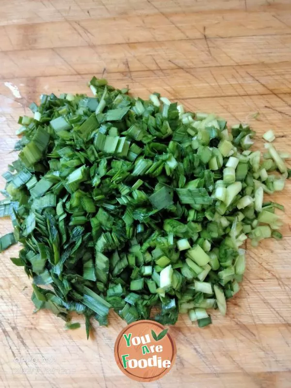 Three Delicacies Fried Chinese leek dumplings