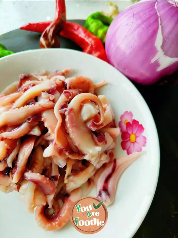 Stir fried squid whiskers