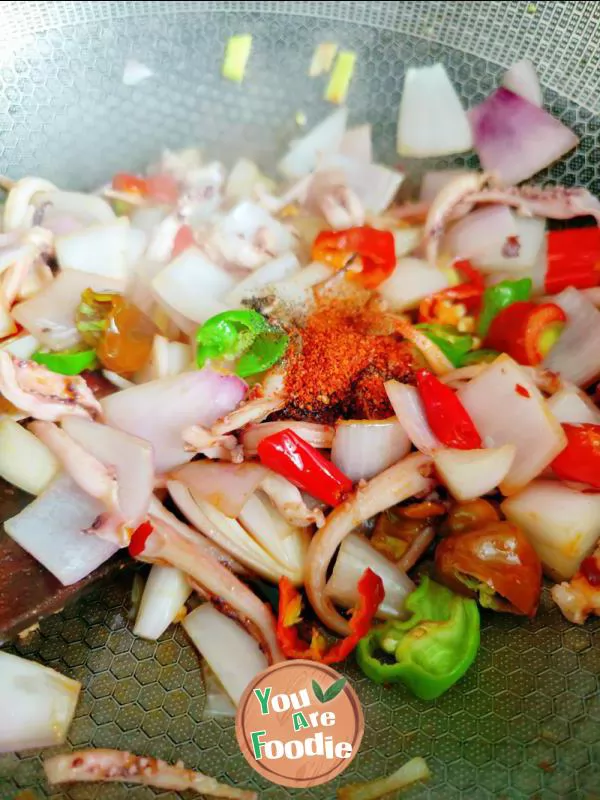 Stir fried squid whiskers