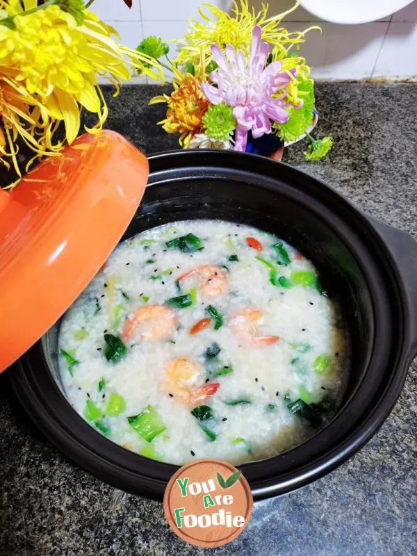 Salted-congee-with-fresh-shrimps