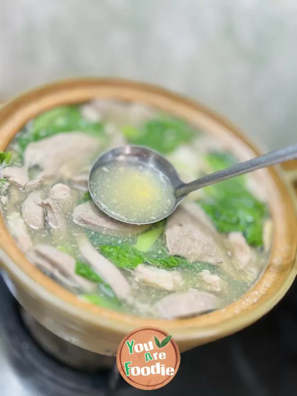 Cantonese style raw soup | pig wet sausage lean meat mustard soup