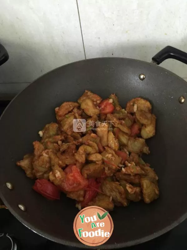 Braised eggplant slices