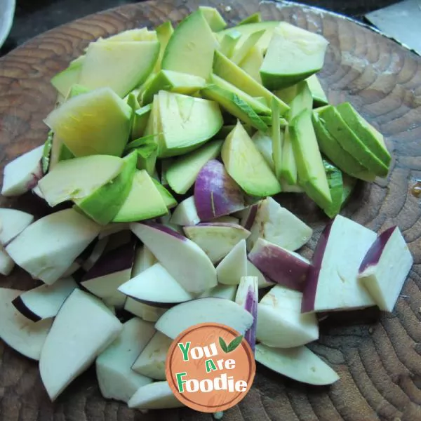Fried pumpkin with eggplant