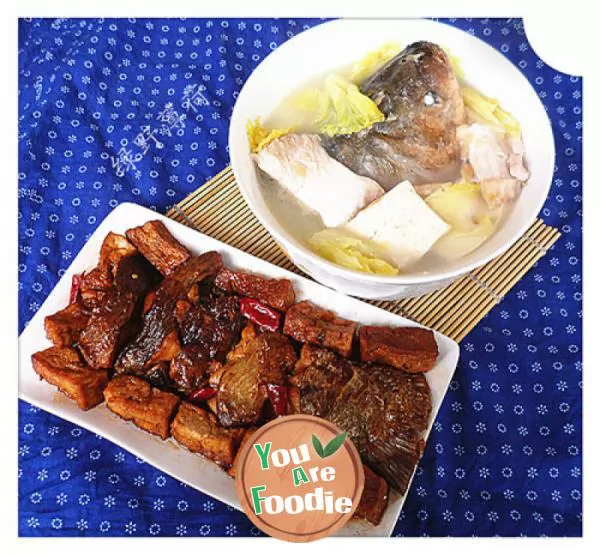 Two-silver-carp---fish-head-and-belly-Soup-+-silver-carp-Braised-Tofu