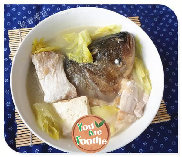 Two silver carp - fish head and belly Soup + silver carp Braised Tofu