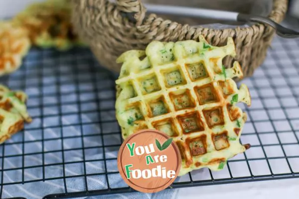 Green-vegetable-waffles