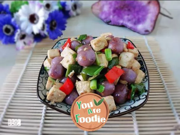 Fried-purple-yam-dumplings-with-Tofu