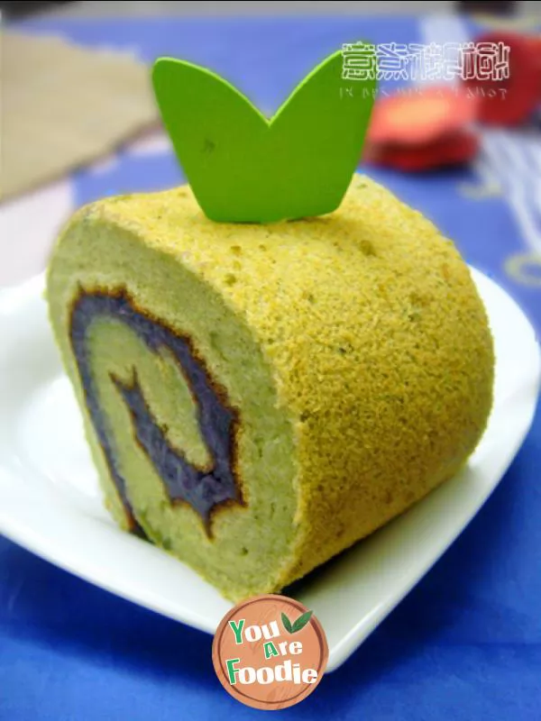 Purple potato green tea cake roll