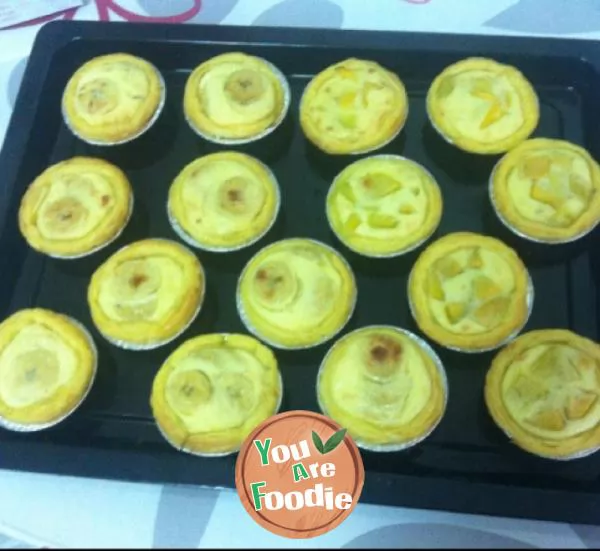 Banana mango Portuguese egg tart