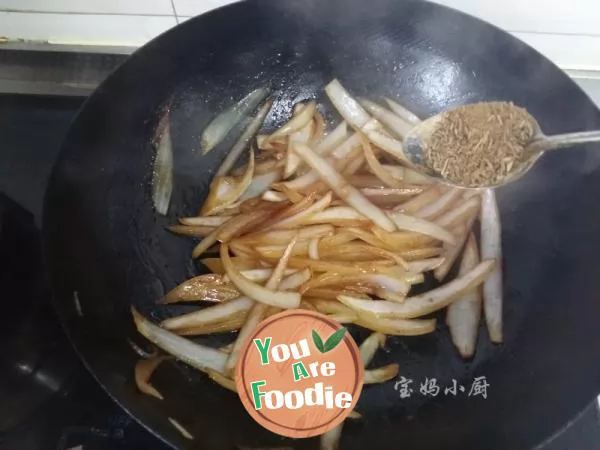 Stir fried onion with cumin