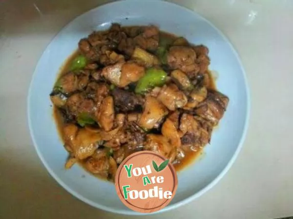 Fried chicken leg with mushroom