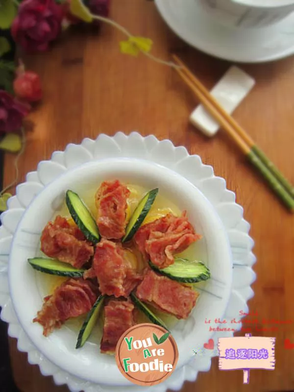 Steamed bacon with bamboo shoots