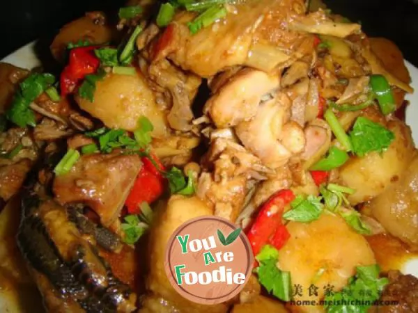 Braised potato with chicken