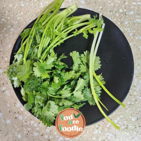 Beef with coriander and oatmeal Congee