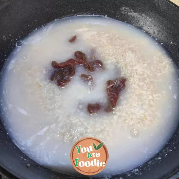 Beef with coriander and oatmeal Congee