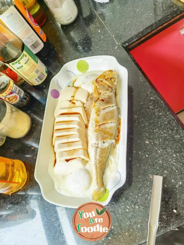 Steamed Tofu with Cucumber Fish