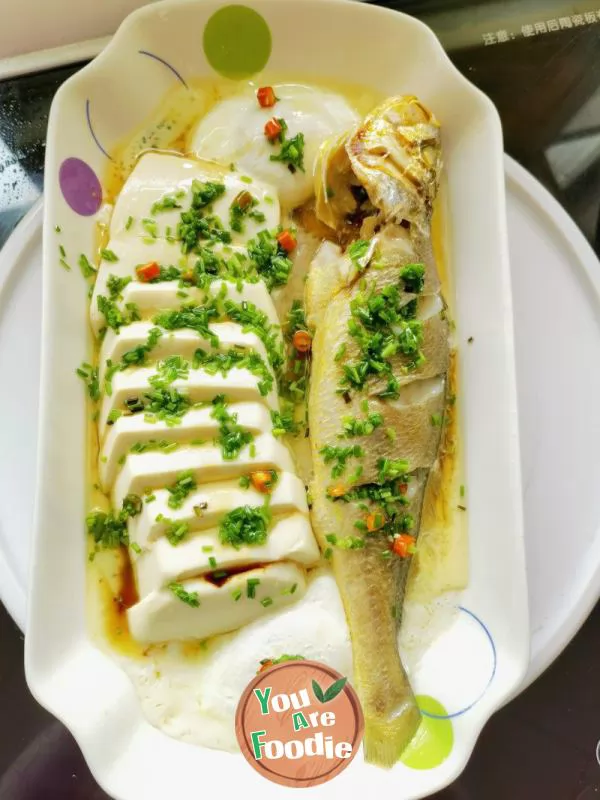 Steamed Tofu with Cucumber Fish