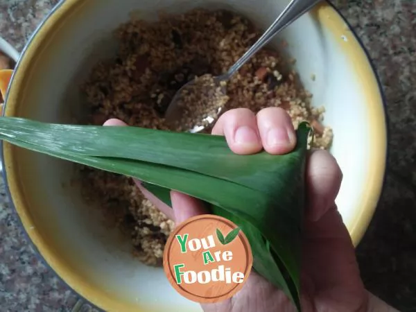 Beef sausage, mushroom and rice dumplings